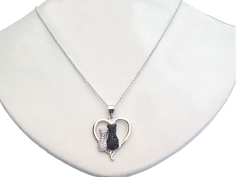 Black and White Cats Necklace
