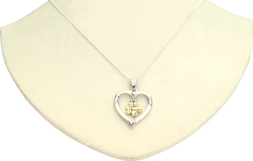 Gold Pawprints In My Heart Necklace